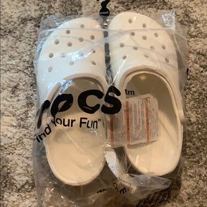 Brand new white crocs